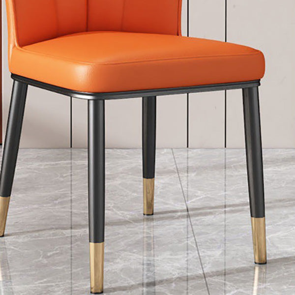 PU Leather Dining Chairs Nordic Style Wingback Armless Chair