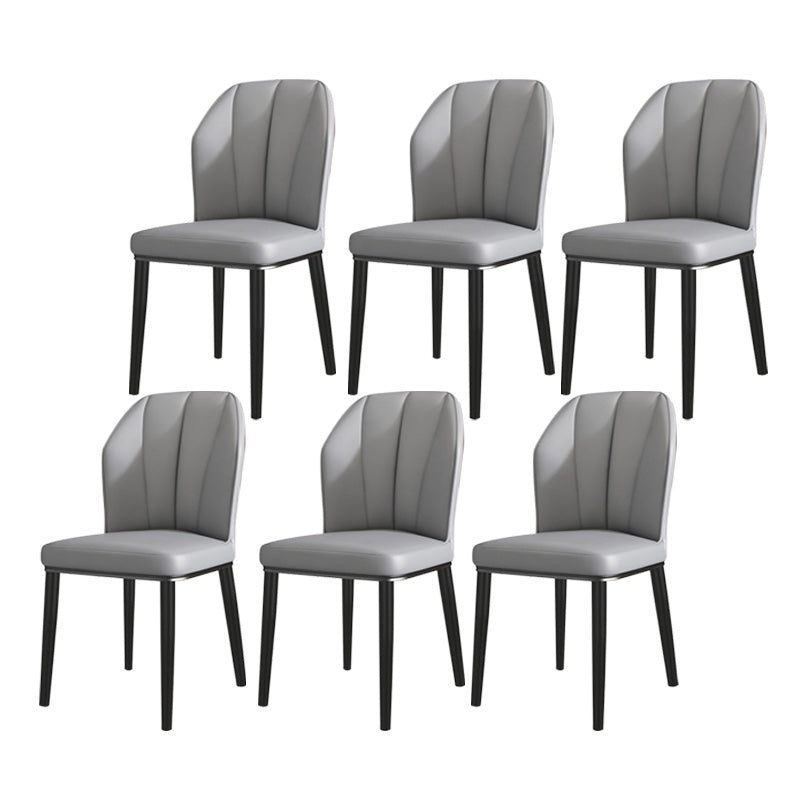 PU Leather Dining Chairs Nordic Style Wingback Armless Chair