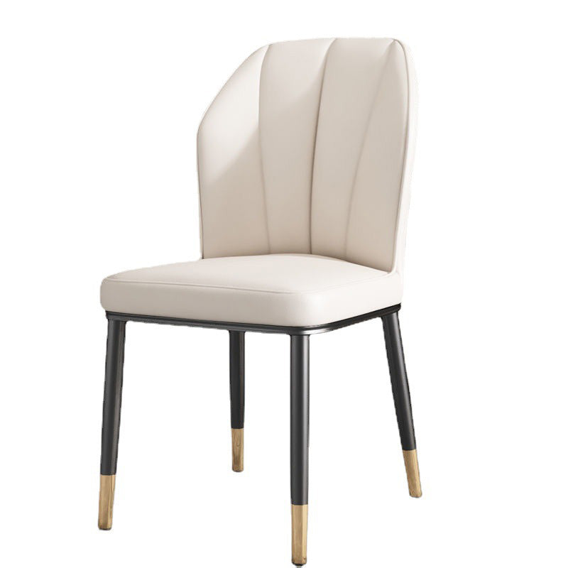 PU Leather Dining Chairs Nordic Style Wingback Armless Chair