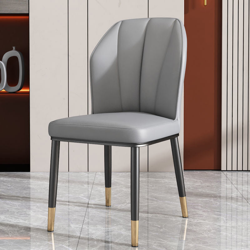 PU Leather Dining Chairs Nordic Style Wingback Armless Chair
