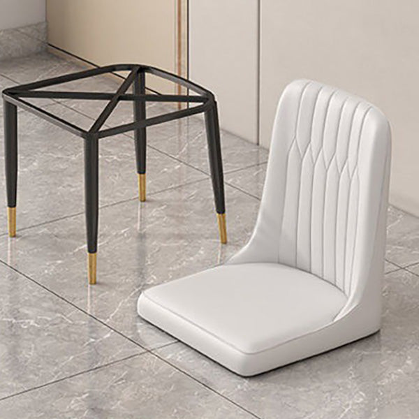 PU Leather Dining Chairs Nordic Style Wingback Armless Chair