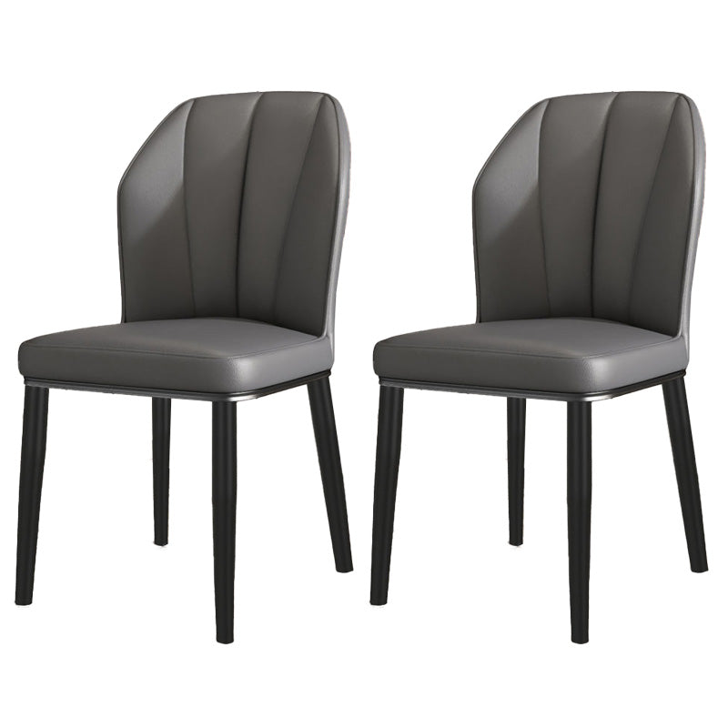 PU Leather Dining Chairs Nordic Style Wingback Armless Chair