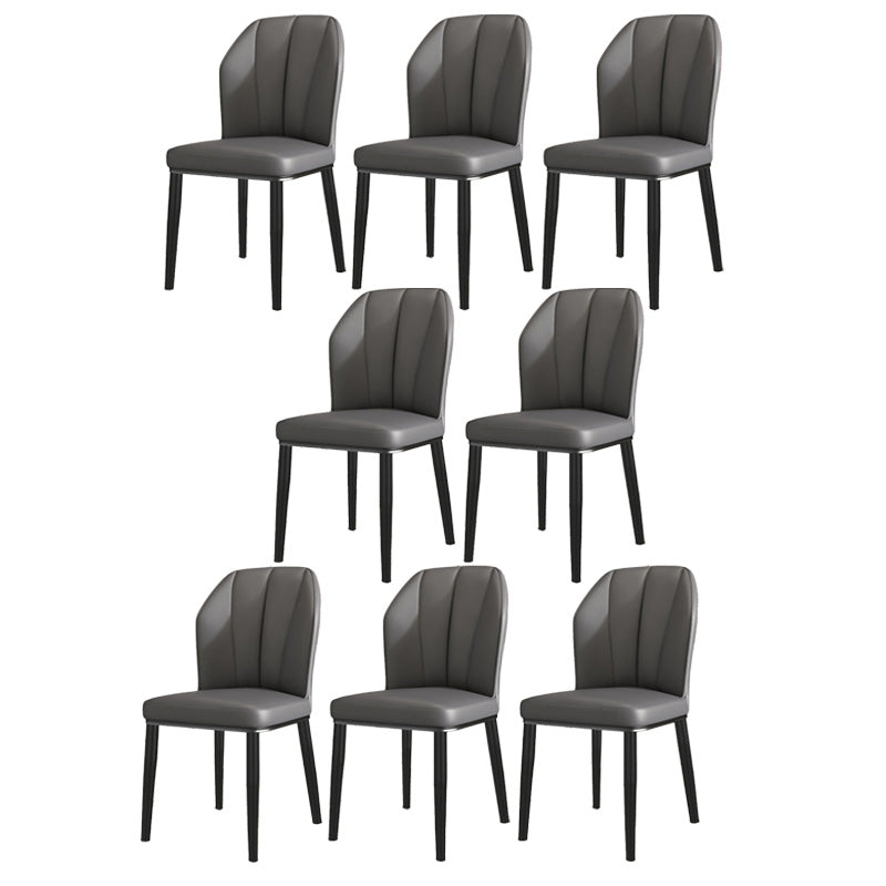 PU Leather Dining Chairs Nordic Style Wingback Armless Chair