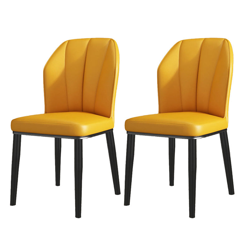 PU Leather Dining Chairs Nordic Style Wingback Armless Chair