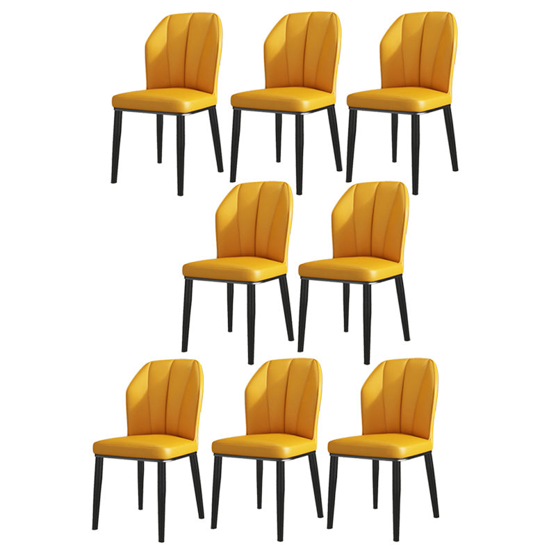 PU Leather Dining Chairs Nordic Style Wingback Armless Chair