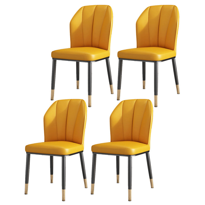 PU Leather Dining Chairs Nordic Style Wingback Armless Chair