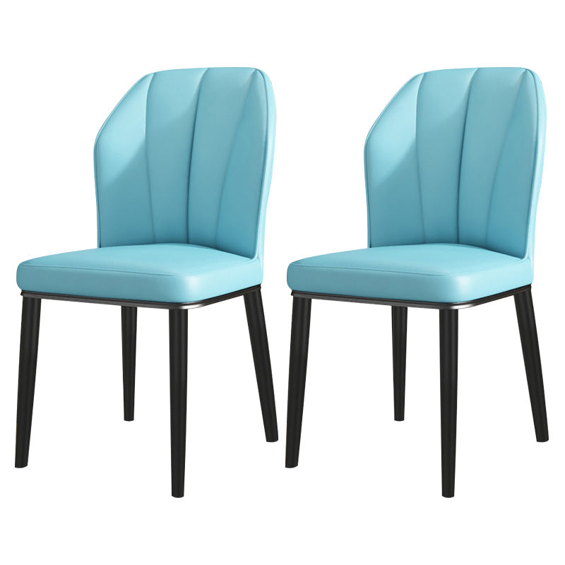 PU Leather Dining Chairs Nordic Style Wingback Armless Chair