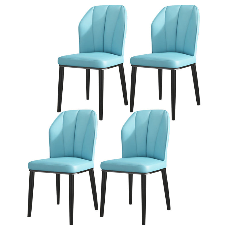 PU Leather Dining Chairs Nordic Style Wingback Armless Chair