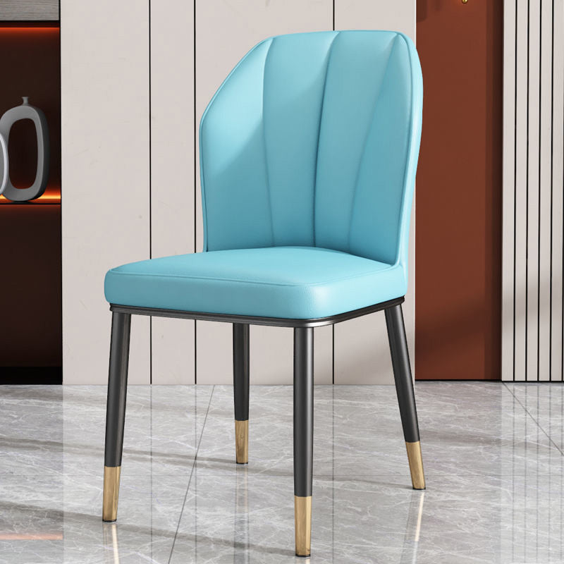 PU Leather Dining Chairs Nordic Style Wingback Armless Chair
