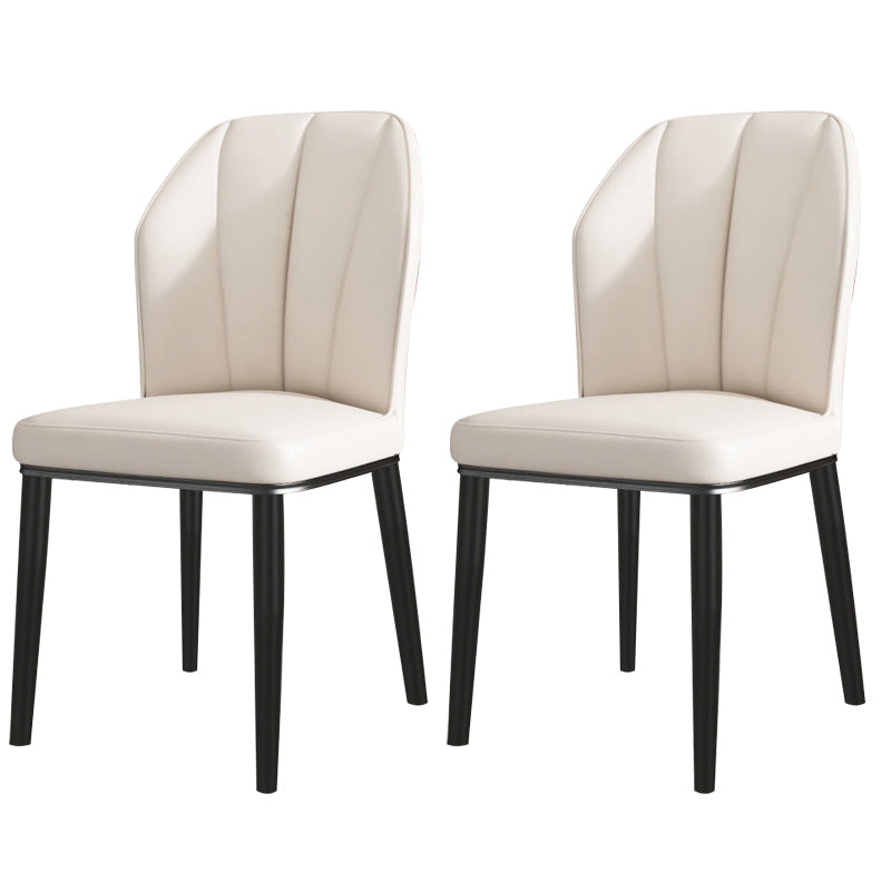 PU Leather Dining Chairs Nordic Style Wingback Armless Chair