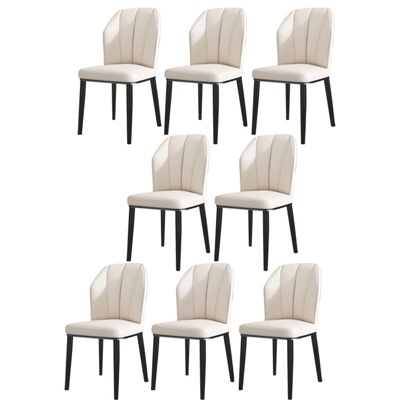 PU Leather Dining Chairs Nordic Style Wingback Armless Chair