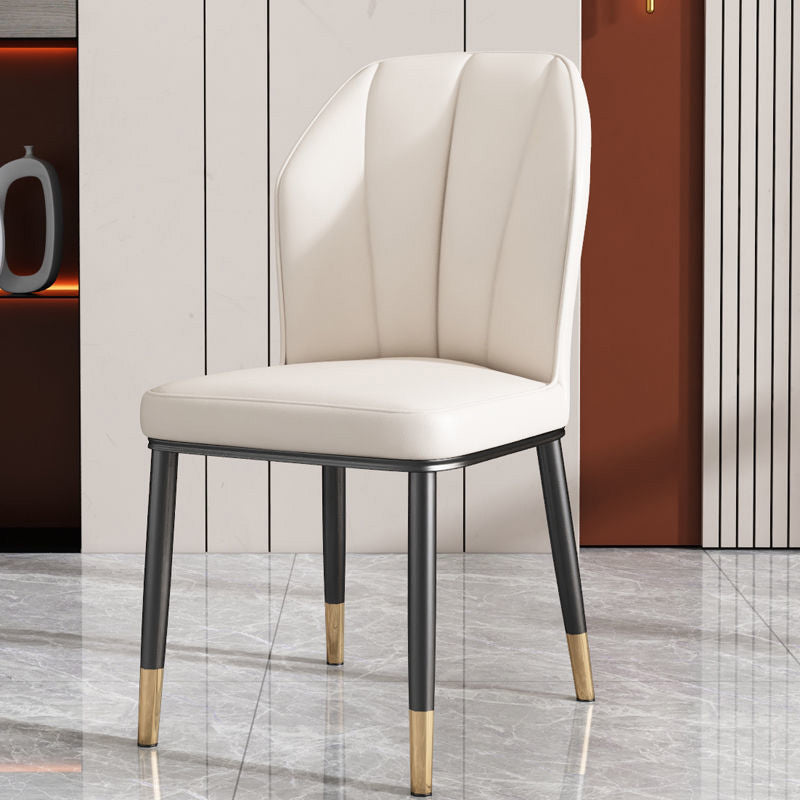 PU Leather Dining Chairs Nordic Style Wingback Armless Chair