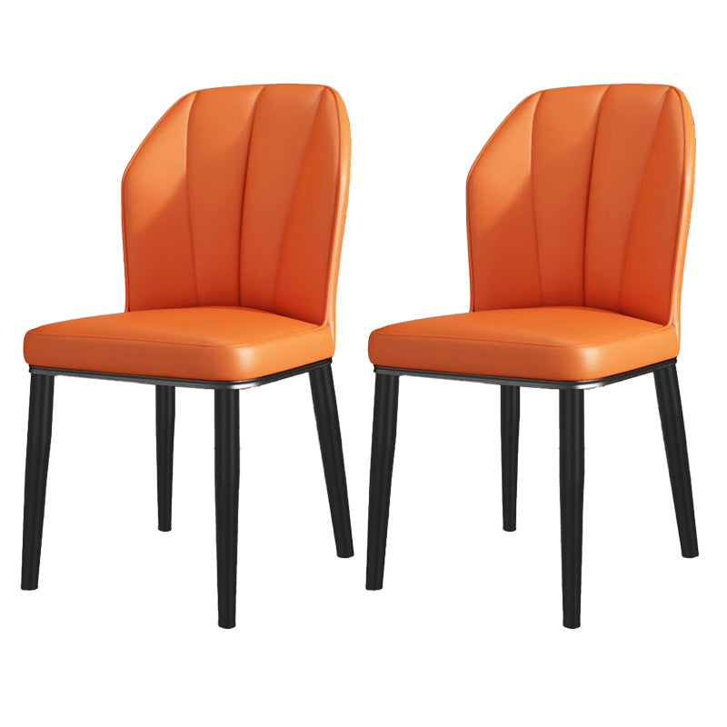 PU Leather Dining Chairs Nordic Style Wingback Armless Chair