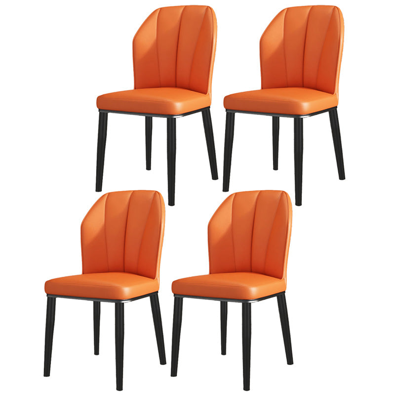 PU Leather Dining Chairs Nordic Style Wingback Armless Chair