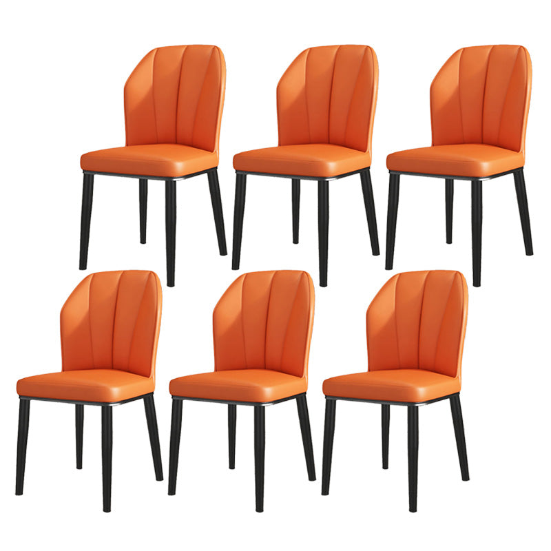 PU Leather Dining Chairs Nordic Style Wingback Armless Chair