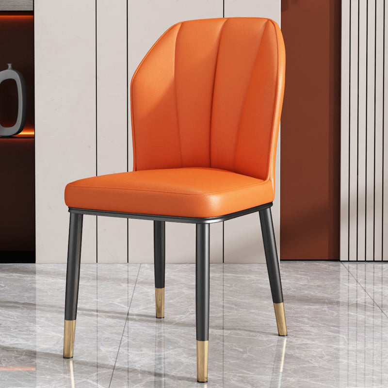 PU Leather Dining Chairs Nordic Style Wingback Armless Chair