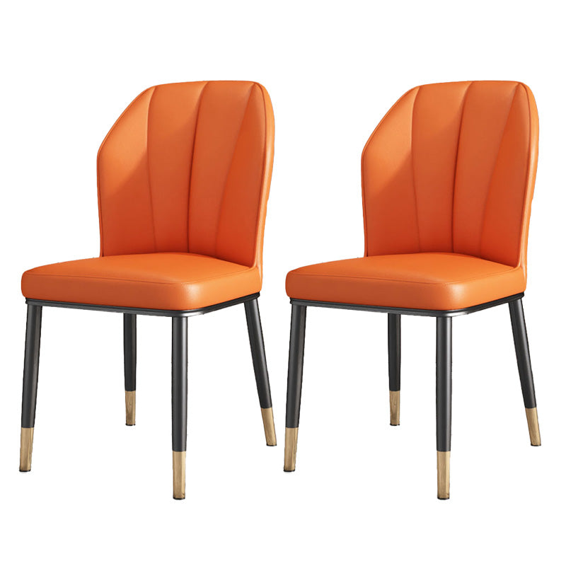 PU Leather Dining Chairs Nordic Style Wingback Armless Chair