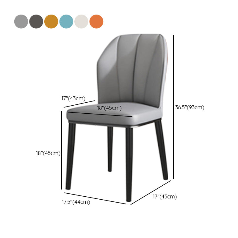 PU Leather Dining Chairs Nordic Style Wingback Armless Chair