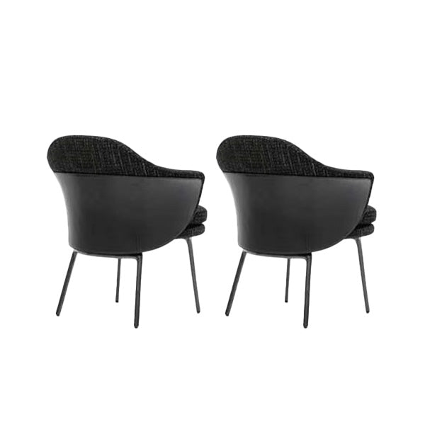 Fabric Dining Chairs Nordic Style Parsons Arm Chair with Black Legs
