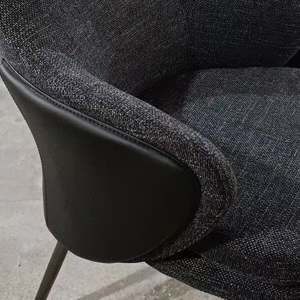 Fabric Dining Chairs Nordic Style Parsons Arm Chair with Black Legs