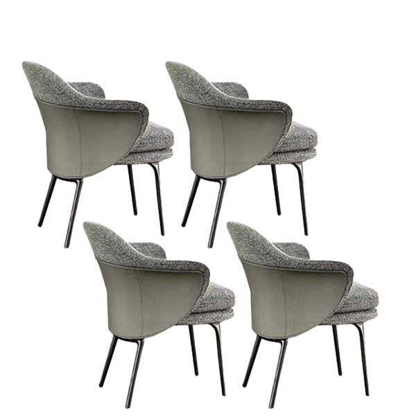 Fabric Dining Chairs Nordic Style Parsons Arm Chair with Black Legs