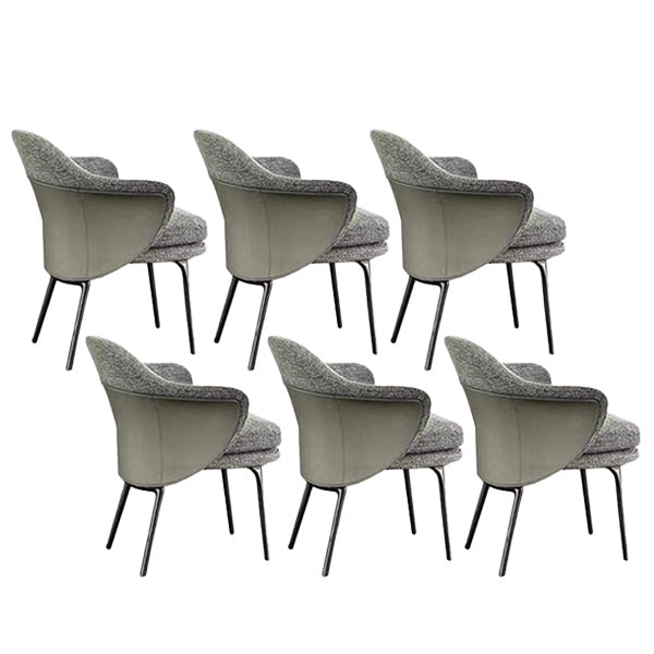 Fabric Dining Chairs Nordic Style Parsons Arm Chair with Black Legs