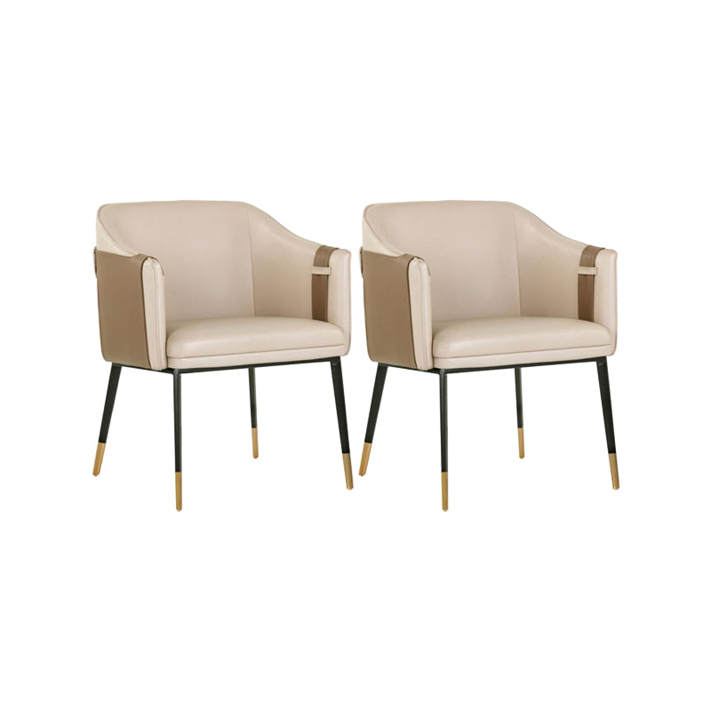 Contemporary Arm Chair Home Faux Leather Upholstered Dining Chair