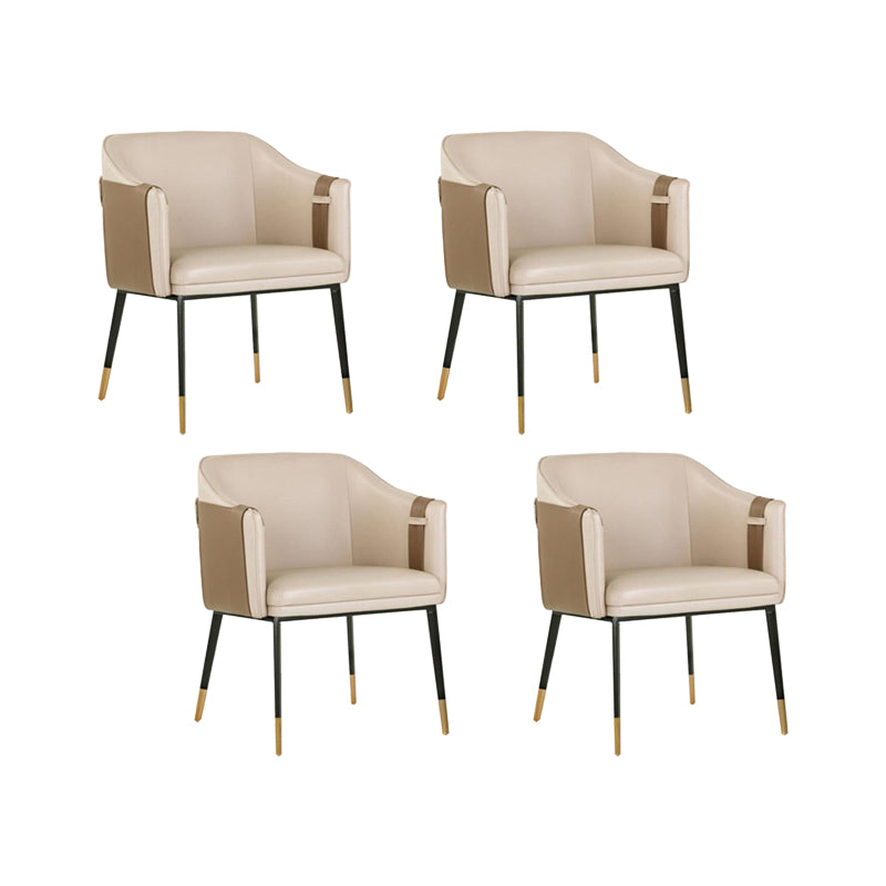 Contemporary Arm Chair Home Faux Leather Upholstered Dining Chair
