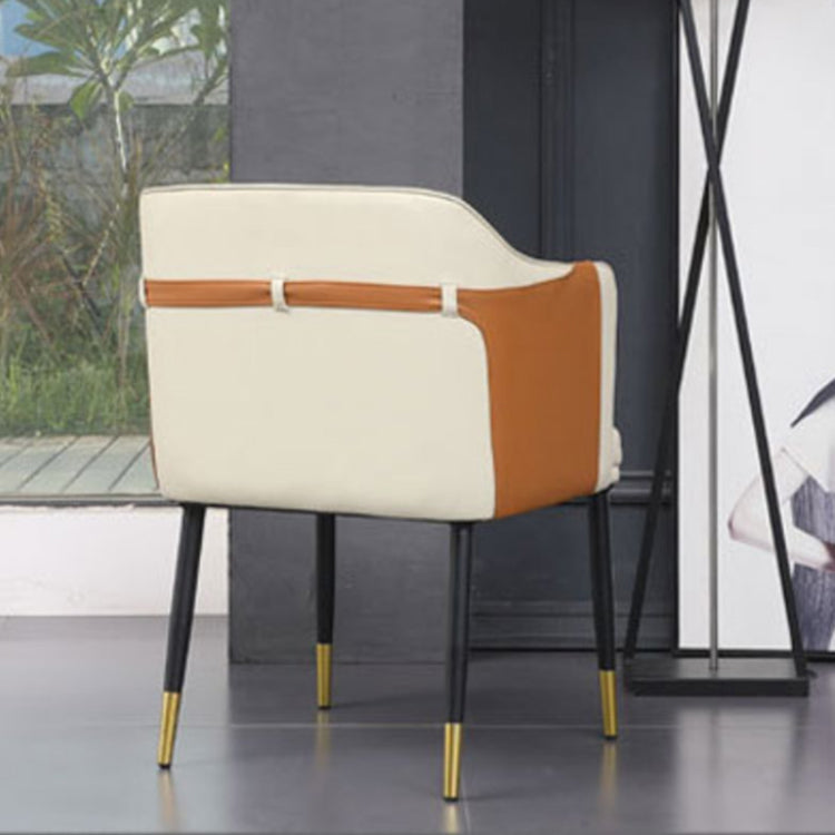 Contemporary Arm Chair Home Faux Leather Upholstered Dining Chair