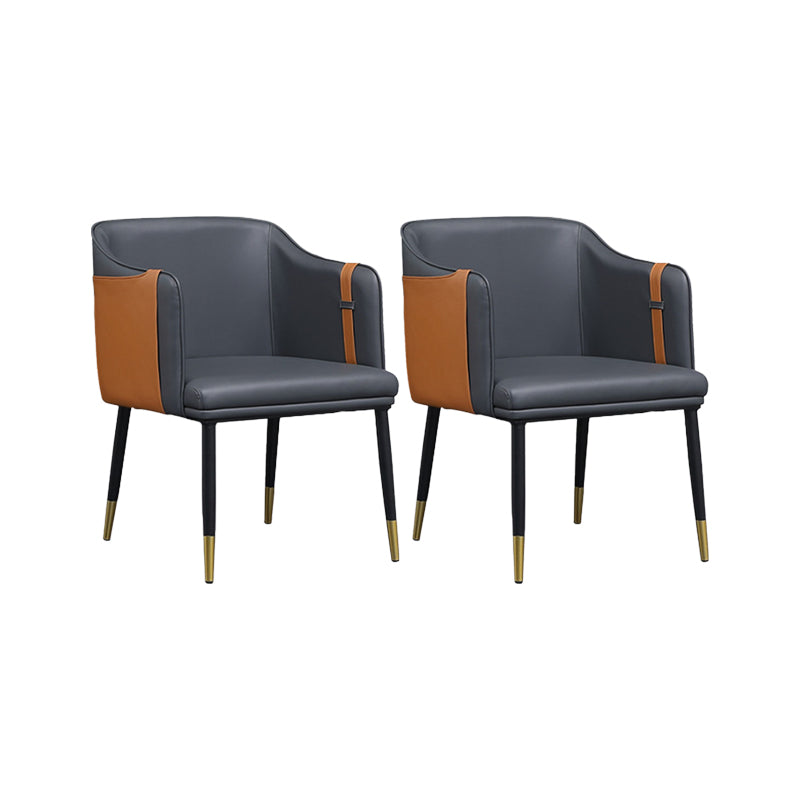 Contemporary Arm Chair Home Faux Leather Upholstered Dining Chair