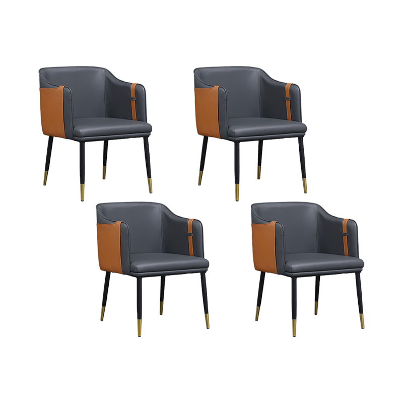 Contemporary Arm Chair Home Faux Leather Upholstered Dining Chair