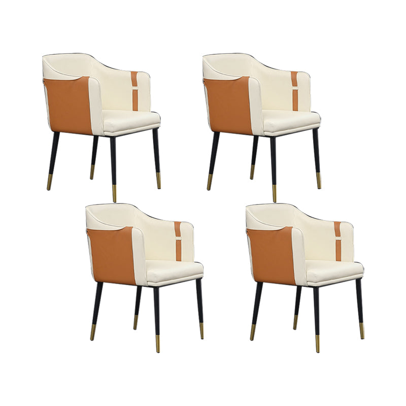 Contemporary Arm Chair Home Faux Leather Upholstered Dining Chair