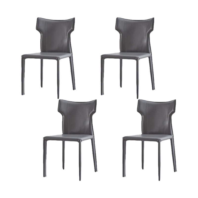 Contemporary Upholstered Armless Chair Kitchen Wingback Dining Chair
