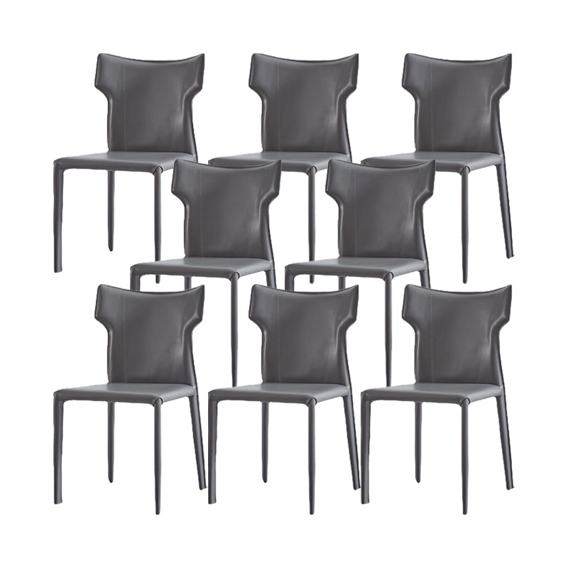 Contemporary Upholstered Armless Chair Kitchen Wingback Dining Chair