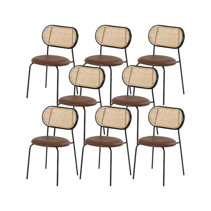 Kitchen Armless Side Chair Metal Legs King Louis Back Dining Chair