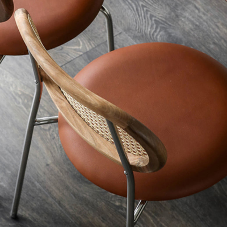 Kitchen Armless Side Chair Metal Legs King Louis Back Dining Chair