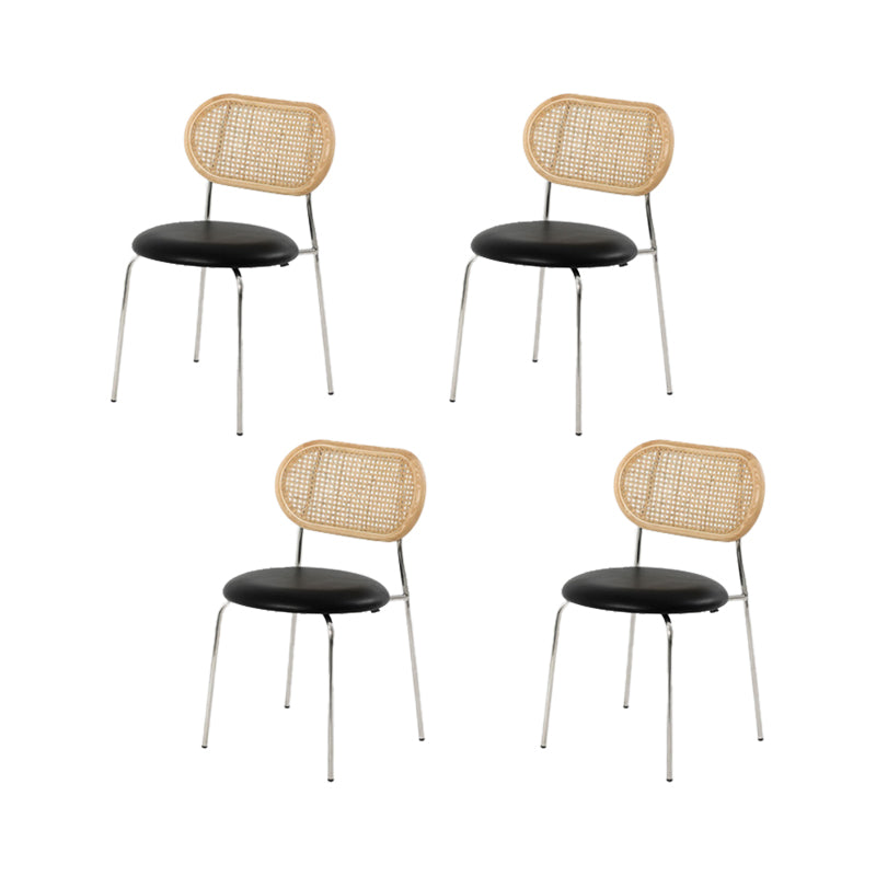 Kitchen Armless Side Chair Metal Legs King Louis Back Dining Chair