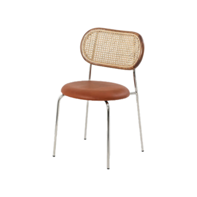 Kitchen Armless Side Chair Metal Legs King Louis Back Dining Chair