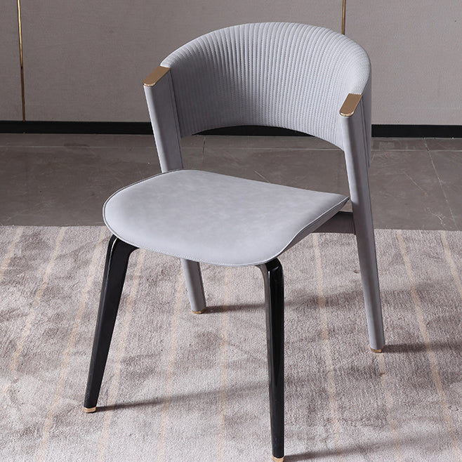 Industrial Upholstered Armless Chair Kitchen Open Back Dining Chair