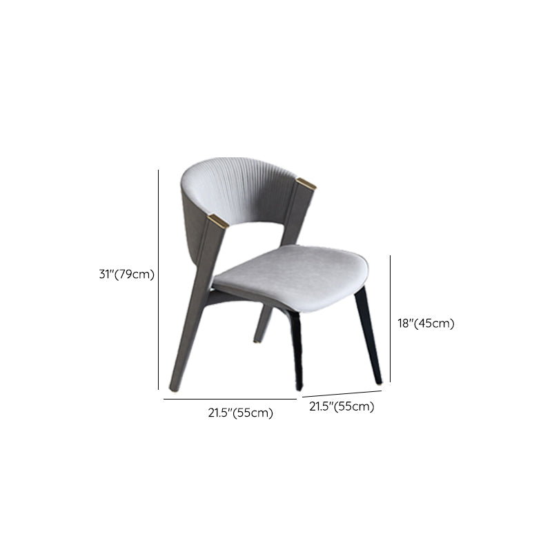 Industrial Upholstered Armless Chair Kitchen Open Back Dining Chair