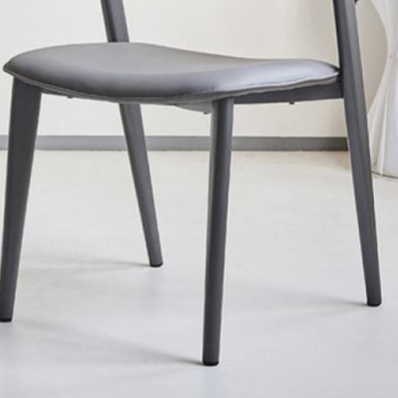 Dining Room Upholstered Chair Home Open Back Faux Leather Dining Chair