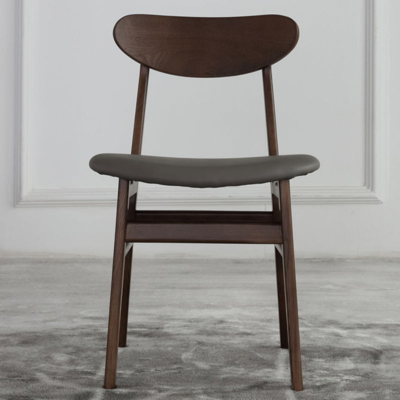 Industrial Upholstered Armless Chair Kitchen Solid Wood Dining Chair