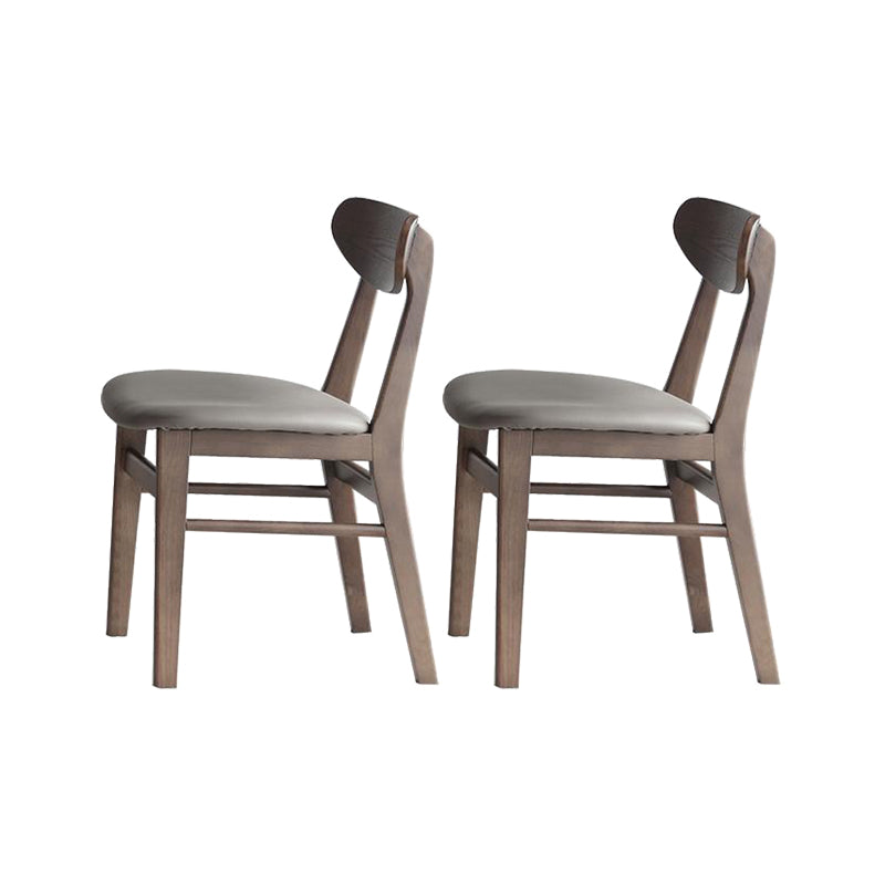 Industrial Upholstered Armless Chair Kitchen Solid Wood Dining Chair
