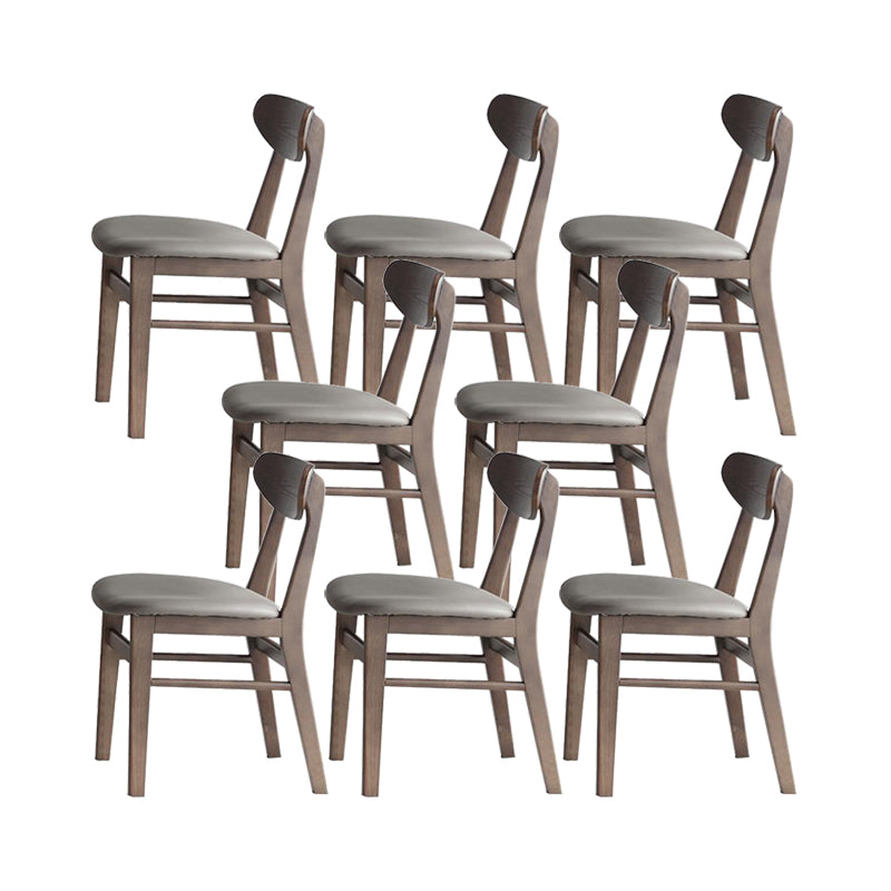 Industrial Upholstered Armless Chair Kitchen Solid Wood Dining Chair