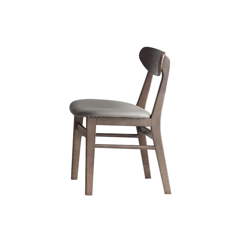Industrial Upholstered Armless Chair Kitchen Solid Wood Dining Chair