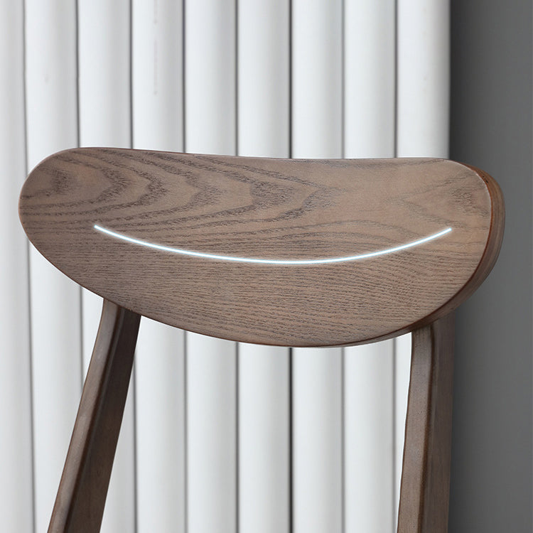 Industrial Upholstered Armless Chair Kitchen Solid Wood Dining Chair