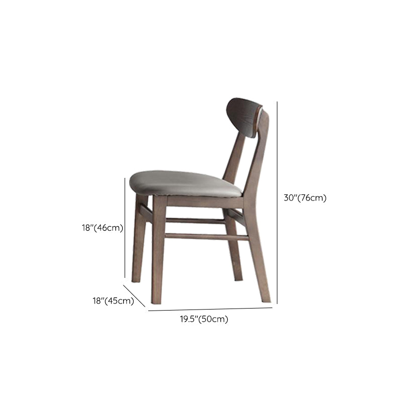 Industrial Upholstered Armless Chair Kitchen Solid Wood Dining Chair