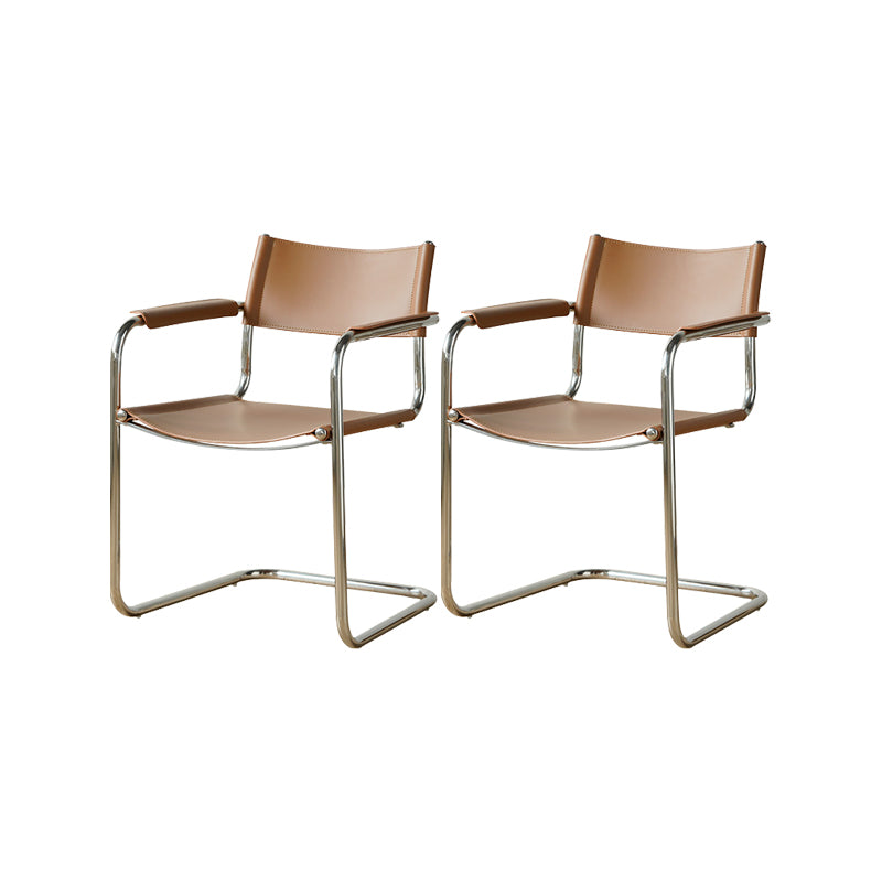 Industrial Arm Chair Modern Leather Indoor Dining Chair for Home