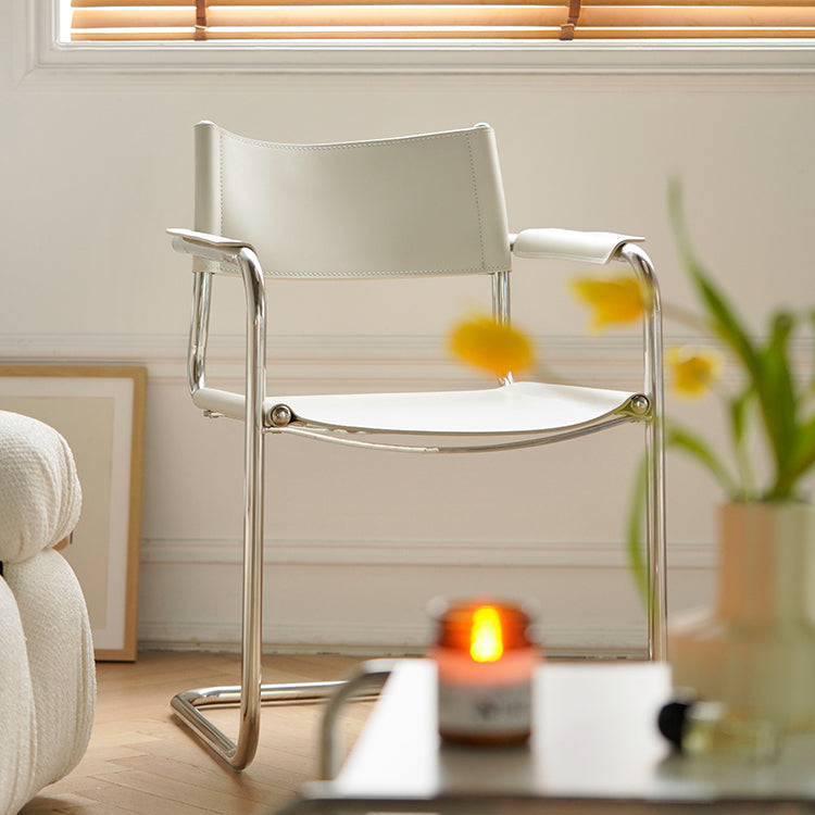 Industrial Arm Chair Modern Leather Indoor Dining Chair for Home