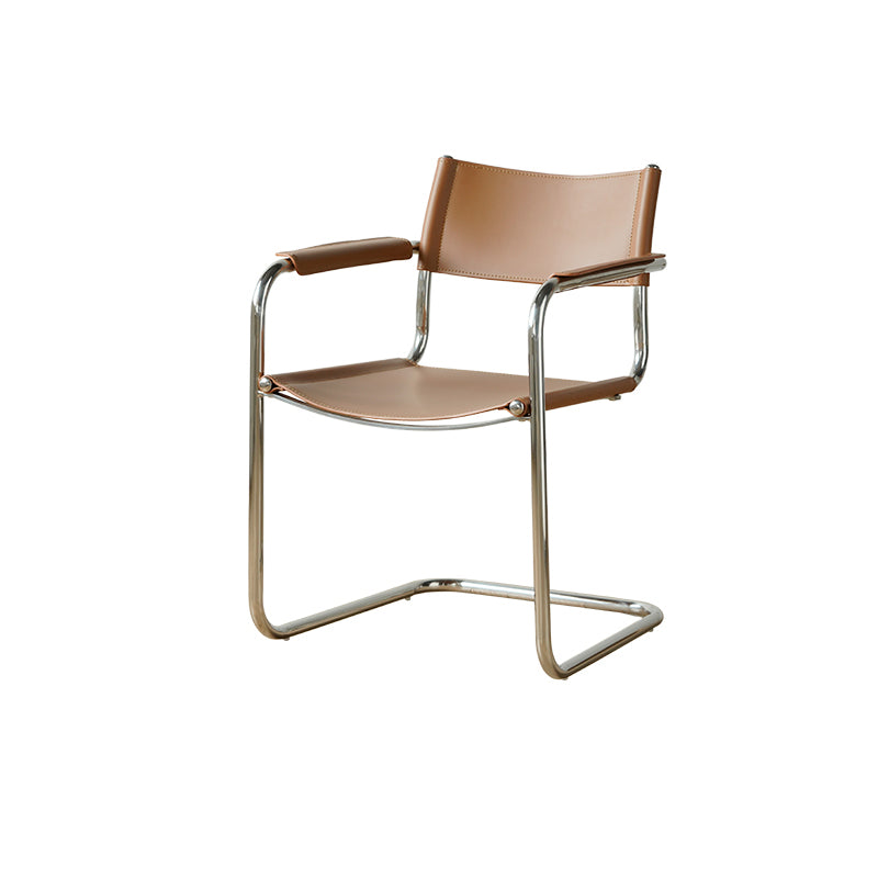 Industrial Arm Chair Modern Leather Indoor Dining Chair for Home